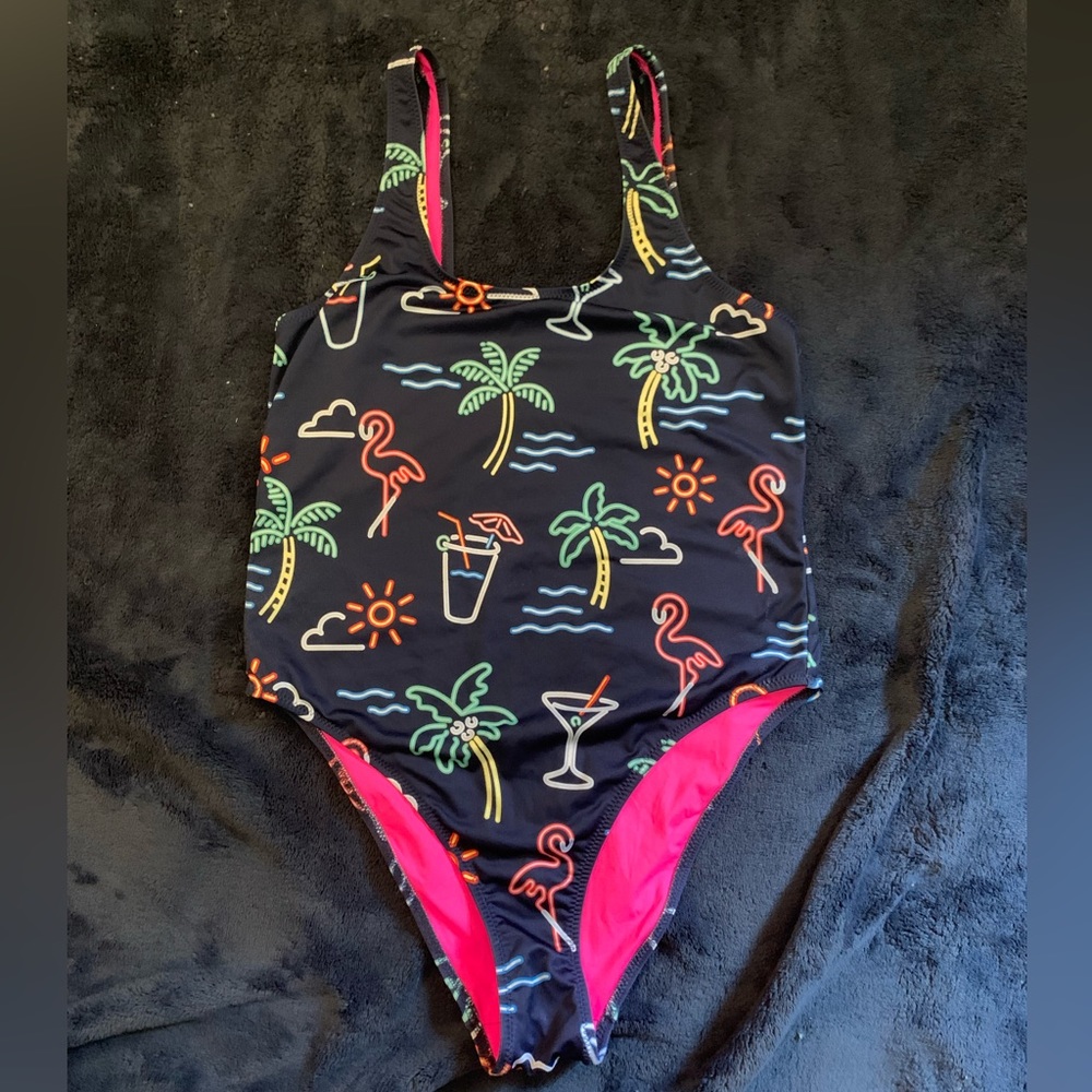 Chubbies neon lights one piece swim suit